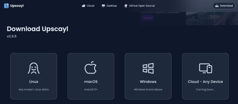 Step 1- Download Upscayl AI for Your Operating System
