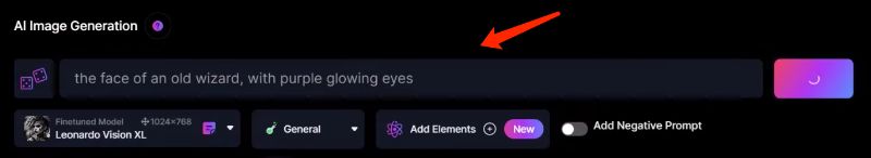 input text prompt leonardo ai image generation