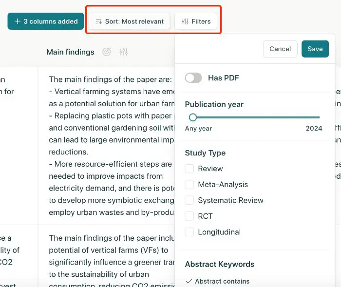 Step 4- Apply Elicit Filters Sort